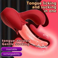 Free Shipping 2 In 1 Lick Suck Vibrators For Women Licking Tongue Clitoris Stimulator G Spot Massager Vagina Sucking Female Pleasure Sex Toys