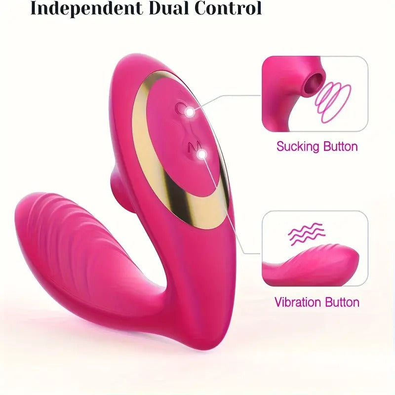 Free Shipping 1pc 2-in-1 Aspirating vibrator Multi-frequency sucking Wearable Jumping egg artificial penis Massage stick masturbator USB charging adult sex toy