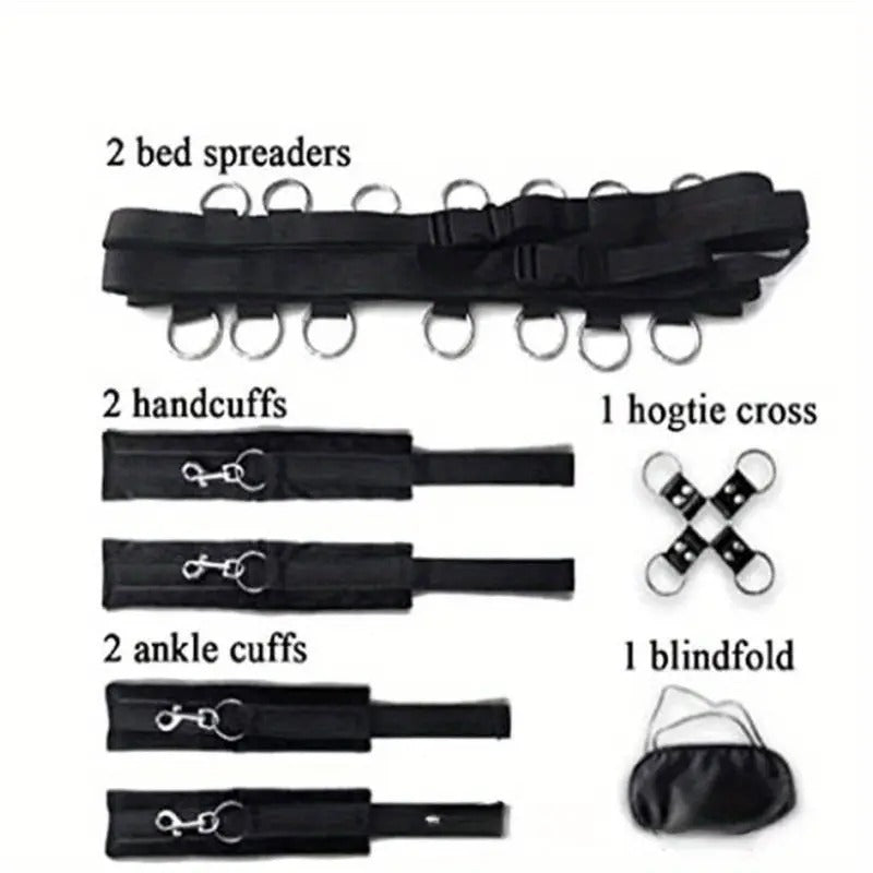 Free Shipping 1pc Bdsm Bed Bondage Kit - Erotic Monogrammed Fabric Tape for Adults, Multifunctional Nylon Sex Accessories for Couples Flirting & Bed Restraints Sex Kits for Couples Sex Harness