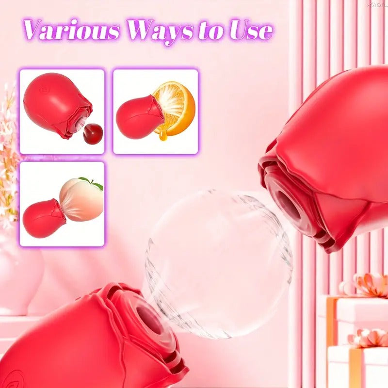 Free Shipping 10 Modes ALWUP Rose Vibrator for Women - Clitoral Stimulation G-Spot Massager with Nipple Suckers, Rechargeable Battery-Powered Adult Sex Toy for Couples, Suitable for Valentine's Day gifts