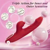 Free Shipping Triple Action Vaginal Massage Toy: Wireless, Non-Latex, 1200mAh Battery, USB Charging adult sex toy