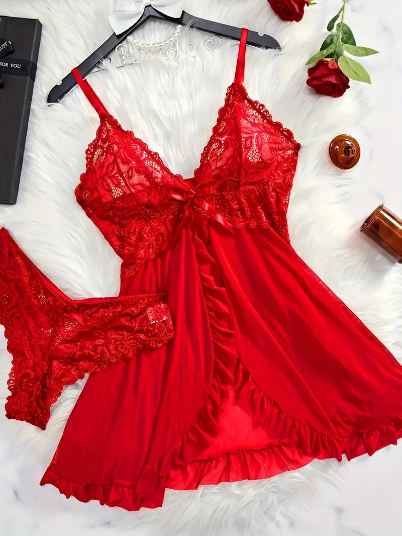 Free Shipping Sexy Lace Underwear Women's Quirky Pajama and Underwear Set