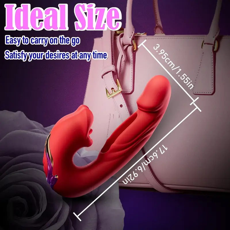 Free Shipping Thrusting Vibrator Sex Toys, 3-in-1 Mouth Slap Lick And Tongue Vibrator, G-spot Vibrator with 7 Slaps, 7 Vibrations And 5 Tongue Licks And Sucks, Nipple And Anal Stimulation