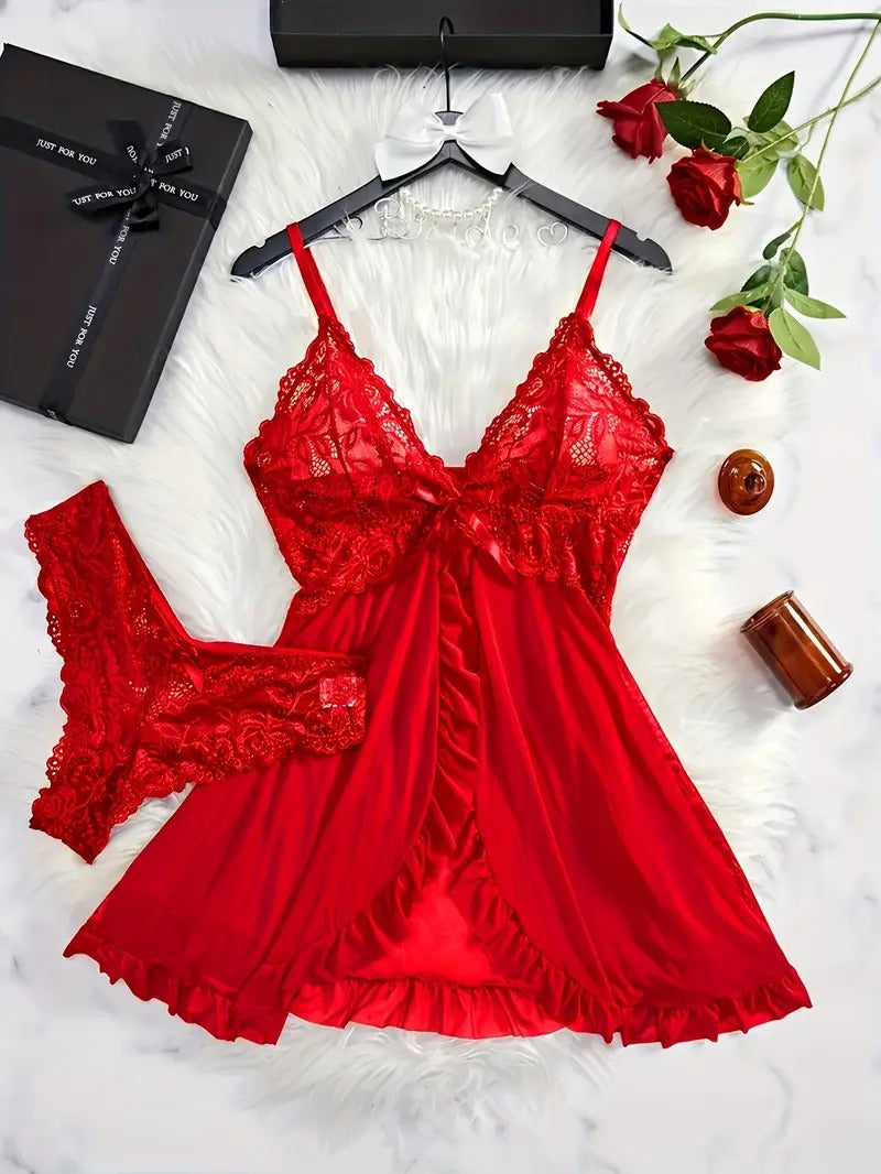 Free Shipping Sexy Lace Underwear Women's Quirky Pajama and Underwear Set