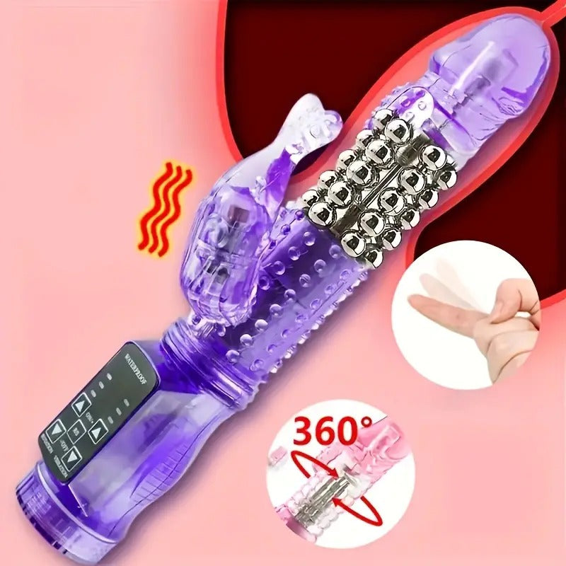 Free Shipping 12 Speeds Dual Head Rabbit Vibrator - Dildo G Spot Massager Clitoris Stimulator for Men Women Couple Sex Toy