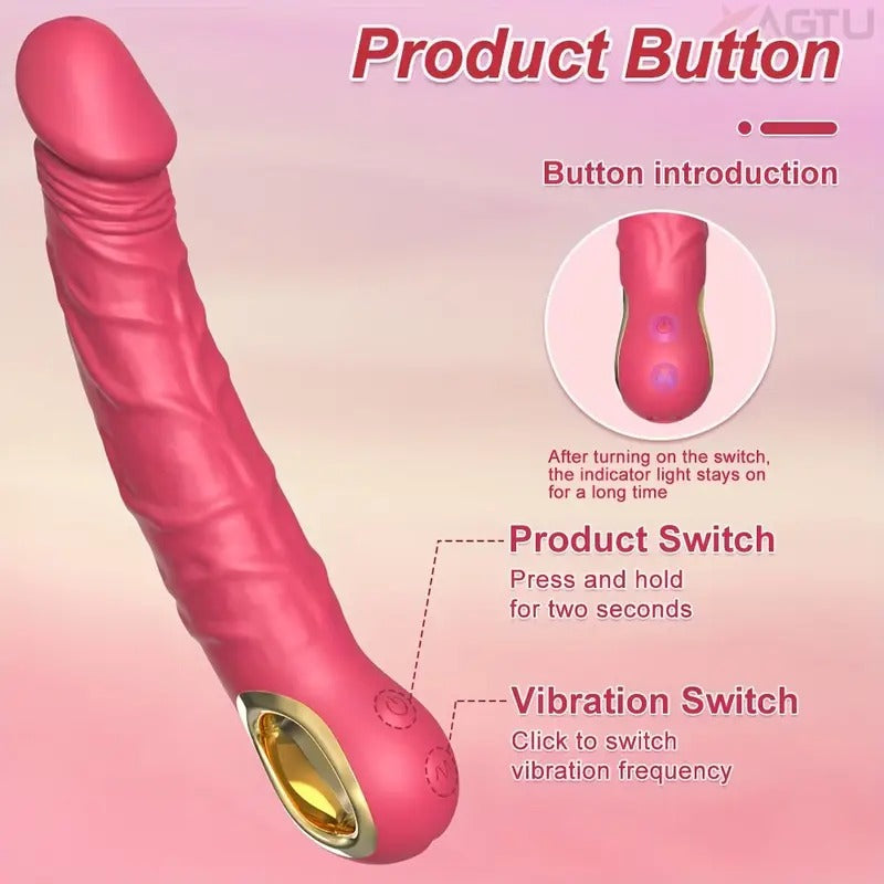 Free Shipping ALWUP 10-Speed Wireless Vibration Penile Massager - Non-Latex, Waterproof 10 Mode Adult Telescopic Vibration Sex Toys For Women Couples