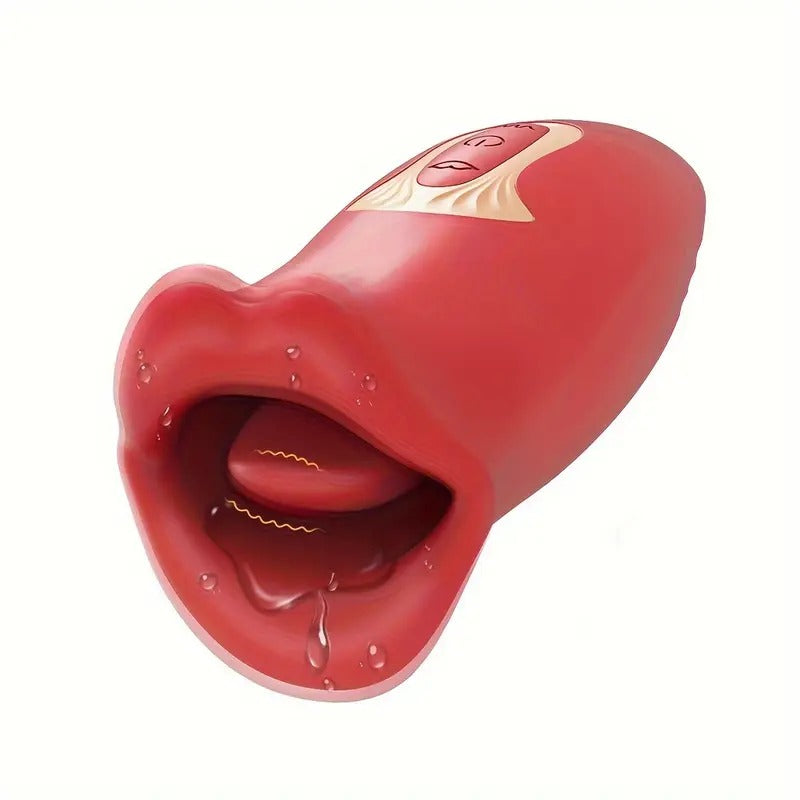 Free Shipping Realistic Mouth Tongue Vibration Toy: 5 Vibration Modes, 10 Tongue Licking Modes, Magnetic Charging, Waterproof, Non-Latex, Battery Powered, Adult Toy for Sexual Health