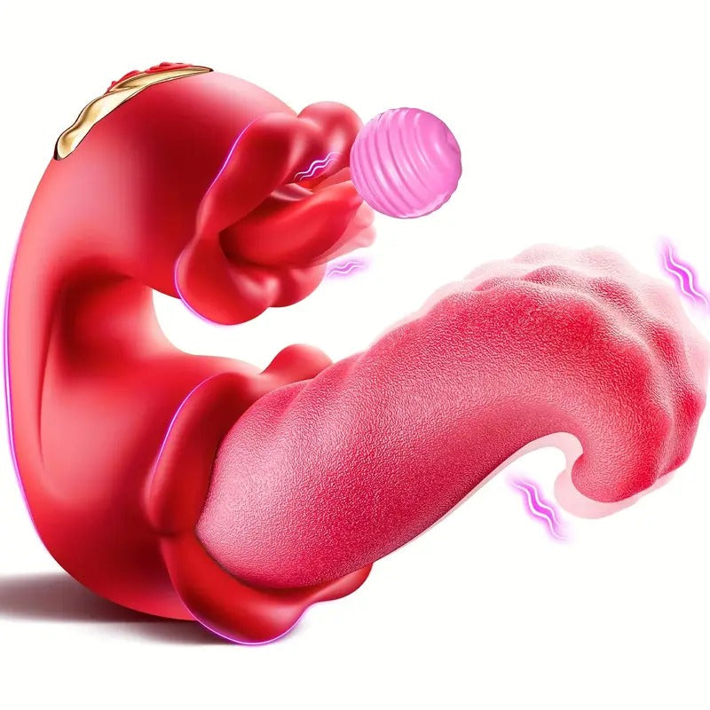 Free Shipping Vibrator Adult Sex Toys For Women - 4 In 1 Tongue Thrusting Vibrators Dildo Rose Sex Toys With 10 Licking & 10 Vibration Mode, G Spot Stimulator Pleasure Tools For Female Couples Games