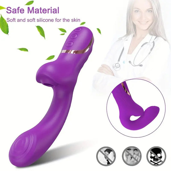 Free Shipping Rabbit Sucking Vibrator for Clitoral G Spot Stimulation, Adult Sex Toys for Women Couple, Vibrating Finger Massager with 10 Suction and 10 Vibration Modes