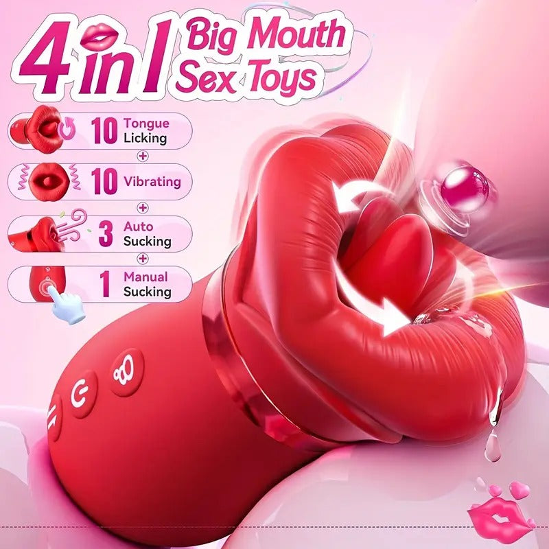 Free Shipping 10-Mode Vibrating 360° Rotating Tongue Licking G-Spot Stimulator - Adult Sex Toy for Couples