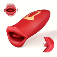 Free Shipping Realistic Mouth Tongue Vibration Toy: 5 Vibration Modes, 10 Tongue Licking Modes, Magnetic Charging, Waterproof, Non-Latex, Battery Powered, Adult Toy for Sexual Health