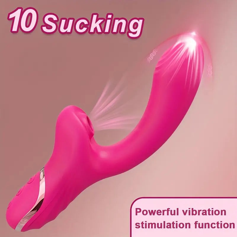 Free Shipping 2 in 1 Dildo Vibrator for G-Spot And Clitoris, Silicone Tongue Licking And Sucking Vibrator, Licking Sex Toy Clitoral Stimulator with 10 Tongue Licking Modes 10 Vibration Modes Sex Toy