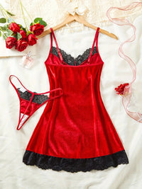 Free Shipping Women's Autumn/Winter/Spring/Summer Velour Velvet Pajama and Nightgown Set