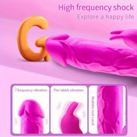 Free Shipping Silicone Rabbit Teeth Artificial Penis, Dual G-Spot Dildo Massager, Rechargeable Lithium Battery Powered, 300mAh, AV Vibrator for Female Masturbation, Adult Sex Toy