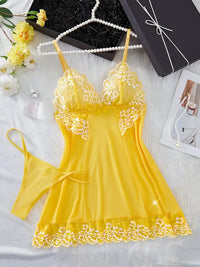 Free Shipping 2pcs Flower Lace Sexy Pajama Set V-neck Half-Transparent Bow Pajama Shorts Women's Sexy Lingerie Pajama Set