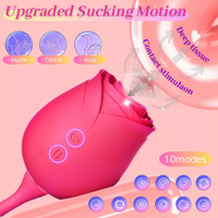 Free Shipping Upgrated Rose Sex Toy Dildo Vibrator: 2-In-1 Rose Sex Stimulator for Women with 10 Sucking & Thrusting Dildo G Spot Vibrators, Adult Sex Toys Clitoral Nipple Suck for Woman Man Couples