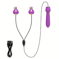 Free Shipping G-Spot Vibrator Set with 3 Stimulation Points, Stimulator Toy for Women, G-Spot and Nipple Stimulator, Vagina and Anus Stimulator, 10 Strong Vibration Modes, Adult Women Toy and Couple'S Foreplay