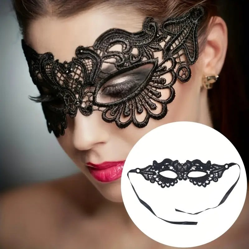 Free Shipping 1pc Black Eye Mask For Dancing, Lace Masks, Halloween Props, Half Face Masquerade Performance Fox Masks, Princess Eye Masks