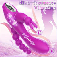 Free Shipping double head strong vibration rear court vibrator multi-frequency bead G-point three-point stimulation massager adult sex toys