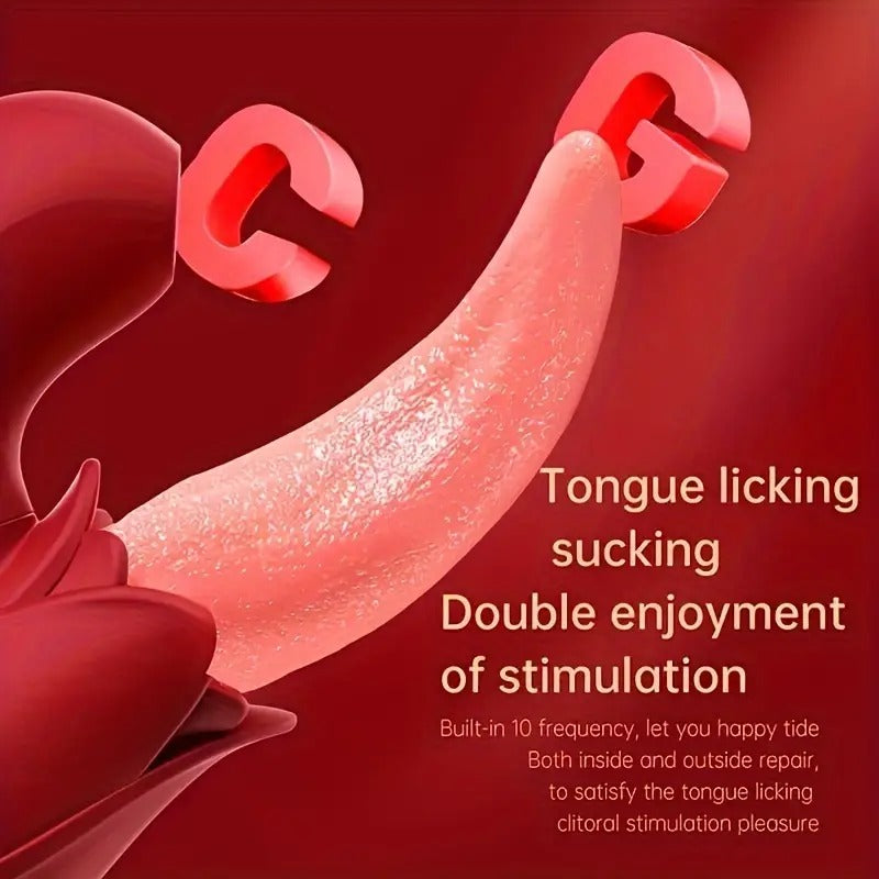 Free Shipping 2 In 1 Lick Suck Vibrators For Women Licking Tongue Clitoris Stimulator G Spot Massager Vagina Sucking Female Pleasure Sex Toys