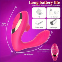 Free Shipping 1pc 2-in-1 Aspirating vibrator Multi-frequency sucking Wearable Jumping egg artificial penis Massage stick masturbator USB charging adult sex toy