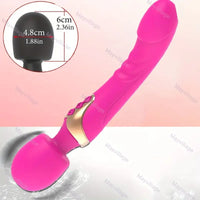 Free Shipping Clitoral Stimulator Anal Butt Plug Dildo G Spot Vibrator Wand with Double 10 Vibrating Modes, Couple Vibrators Sex Toys for Women, Silicone Clit Nipples Wand Massager G-Spot Anus Vagina Stimulators, Female Adult Sex Toy for Men Women Couples