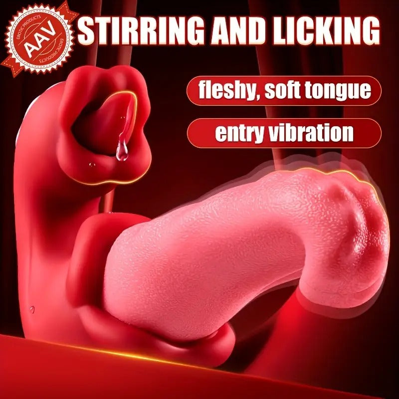 Free Shipping Vibrator Adult Sex Toys For Women - 4 In 1 Tongue Thrusting Vibrators Dildo Rose Sex Toys With 10 Licking & 10 Vibration Mode, G Spot Stimulator Pleasure Tools For Female Couples Games