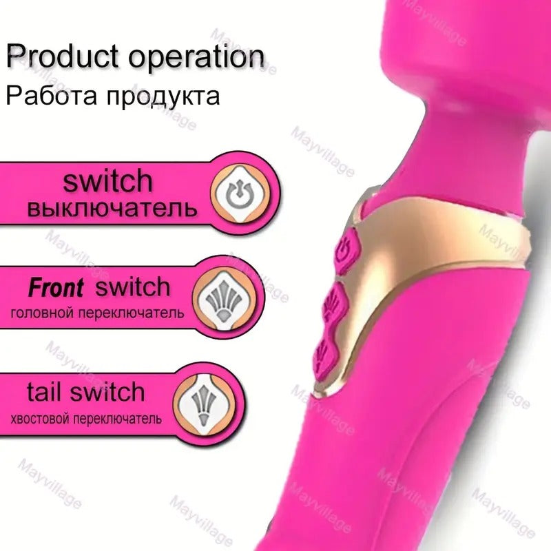 Free Shipping Clitoral Stimulator Anal Butt Plug Dildo G Spot Vibrator Wand with Double 10 Vibrating Modes, Couple Vibrators Sex Toys for Women, Silicone Clit Nipples Wand Massager G-Spot Anus Vagina Stimulators, Female Adult Sex Toy for Men Women Couples