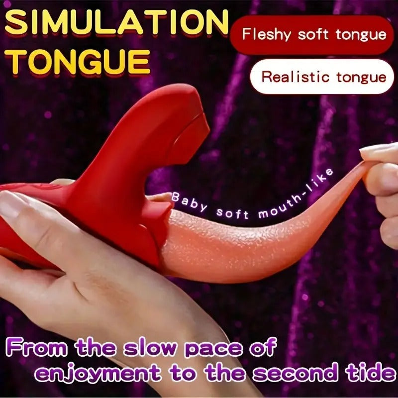 Free Shipping 2 In 1 Lick Suck Vibrators For Women Licking Tongue Clitoris Stimulator G Spot Massager Vagina Sucking Female Pleasure Sex Toys