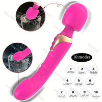 Free Shipping Clitoral Stimulator Anal Butt Plug Dildo G Spot Vibrator Wand with Double 10 Vibrating Modes, Couple Vibrators Sex Toys for Women, Silicone Clit Nipples Wand Massager G-Spot Anus Vagina Stimulators, Female Adult Sex Toy for Men Women Couples