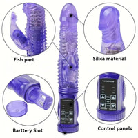 Free Shipping 12 Speeds Dual Head Rabbit Vibrator - Dildo G Spot Massager Clitoris Stimulator for Men Women Couple Sex Toy